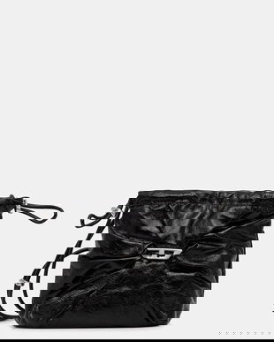 Diesel geantă de piele SCRUNCH-D SCRUNCH-D culoarea negru, X10325.P1003