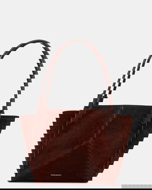 Victoria Beckham geantă de piele culoarea maro, B325AAC006914A