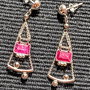 Cercei argint sillimanit charm tije tub lant argint minimalisti boho chic trendy - Transport gratuit