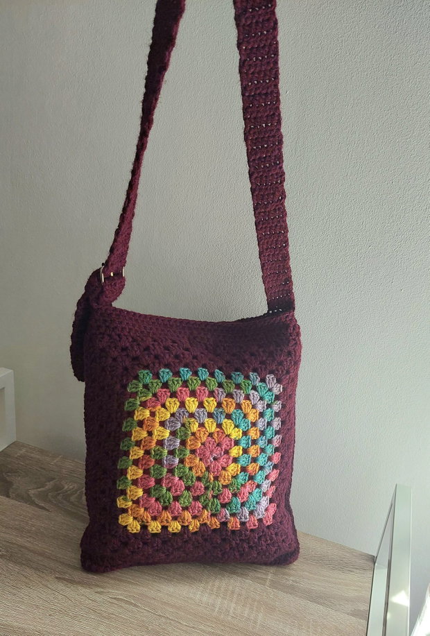 Sacoșă tote bag shopper crosetata manual captusita