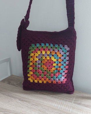 Sacoșă tote bag shopper crosetata manual captusita