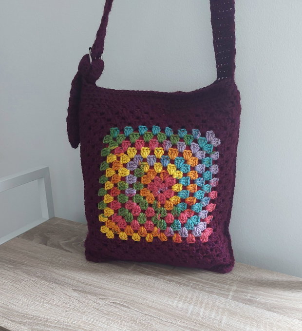 Sacoșă tote bag shopper crosetata manual captusita