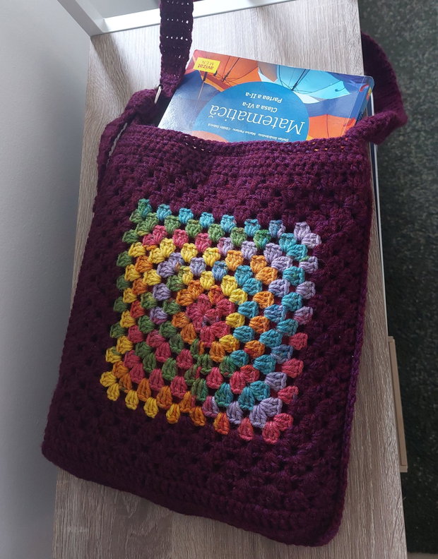 Sacoșă tote bag shopper crosetata manual captusita