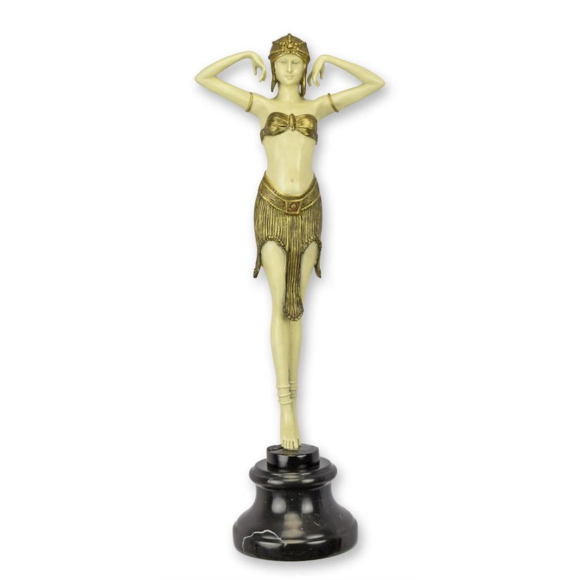 Dansatoare scarabeu-statueta din bronz cu soclu din marmura