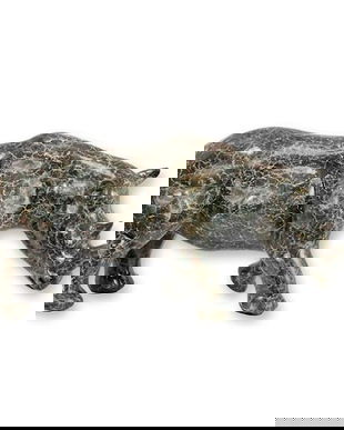 Rinocer-statueta din bronz masiv