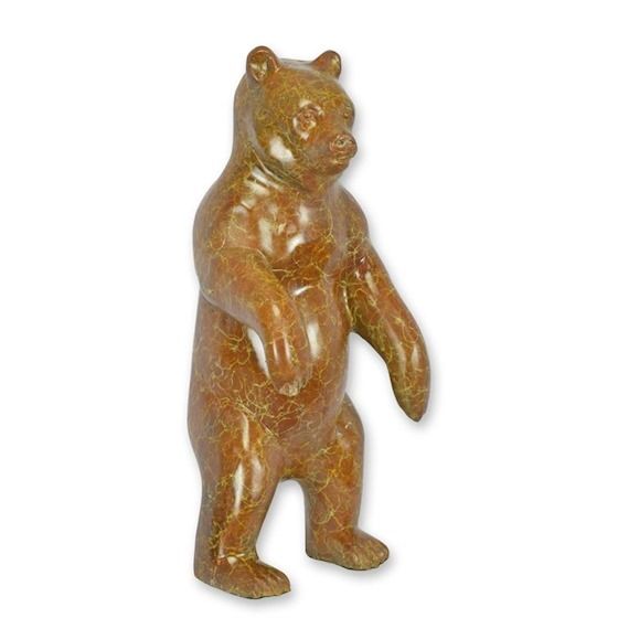 Urs brun-statueta din bronz masiv