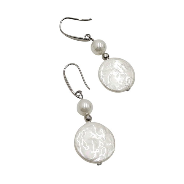 Cercei cu perle naturale si accesorii argintii, 4517
