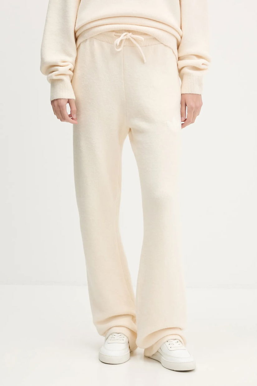 adidas Originals pantaloni de trening cu amestec de lână Knitted Pants culoarea bej, uni, KF2536