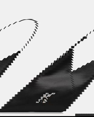 Karl Lagerfeld Jeans poșetă de piele culoarea negru, A4W30247