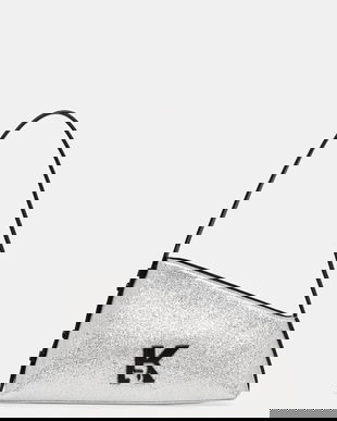 Karl Lagerfeld Jeans poșetă culoarea argintiu, A4W30155