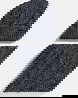 Barbour pălărie si eșarfă culoarea bleumarin, MGS0096