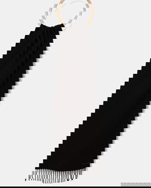 BOSS eșarfă de lână culoarea negru, uni, 50517218