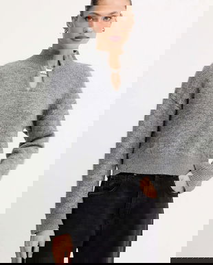 Simona Corsellini pulover de lână femei, culoarea gri, cu turtleneck, A24CPMGO10