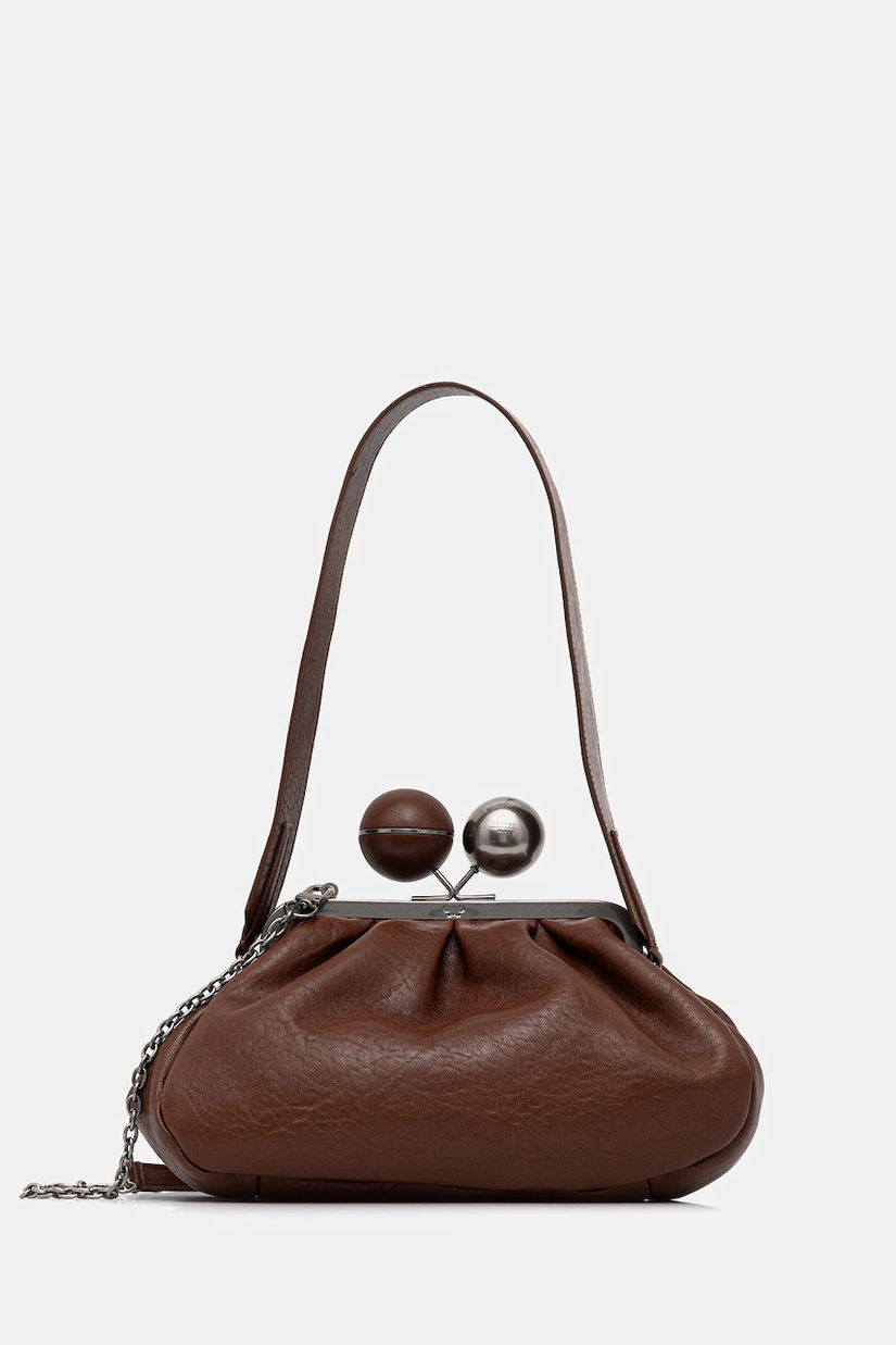 Weekend Max Mara geantă de piele LECITO culoarea maro, 2525516075600