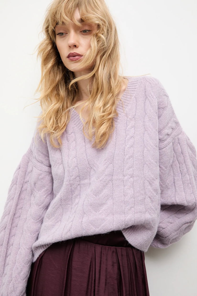 Answear.LAB pulover din amestec de lână culoarea violet