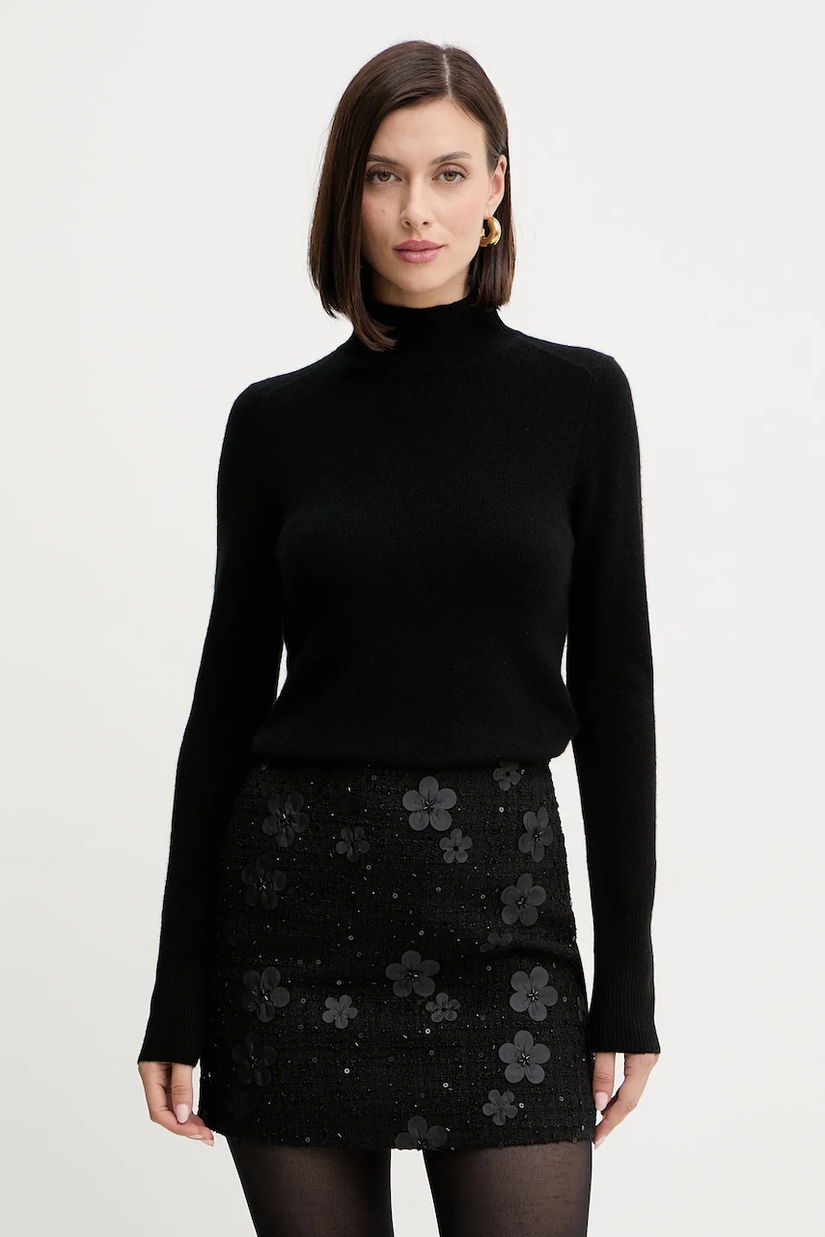 Marella pulover de lână culoarea negru, cu turtleneck, 2523366254200
