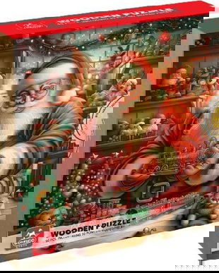 Puzzle 50 din lemn: Atelierul lui Mos Craciun