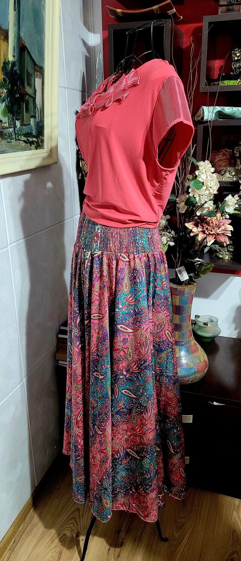 Fusta pantalon matase