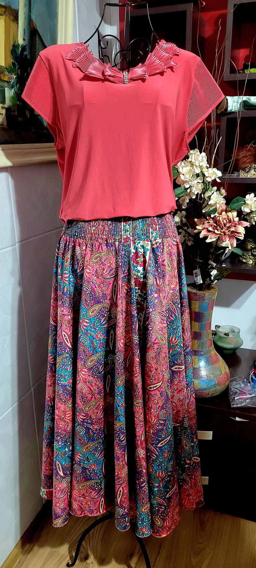 Fusta pantalon matase