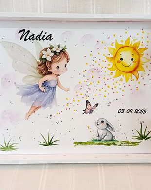 Tavita/set de mot fetita cu zânuță și iepuraș