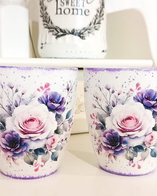 Set 2 cani decorate pentru cuplu