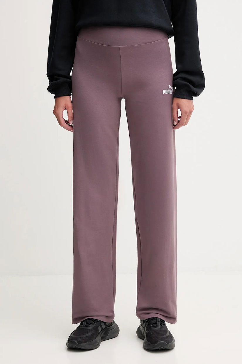 Puma pantaloni de trening culoarea maro, uni, 682429