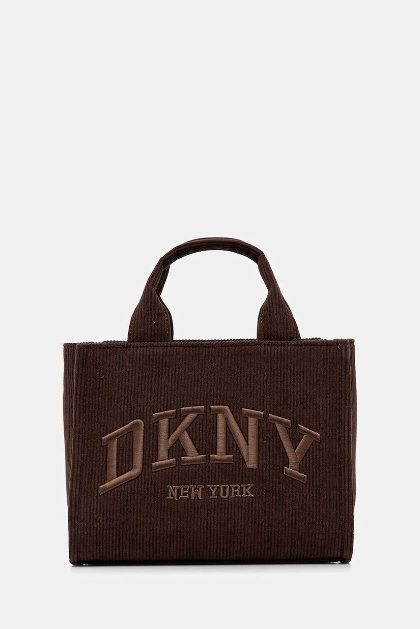 Dkny geantă din catifea HADLEE culoarea maro, R53ADC80