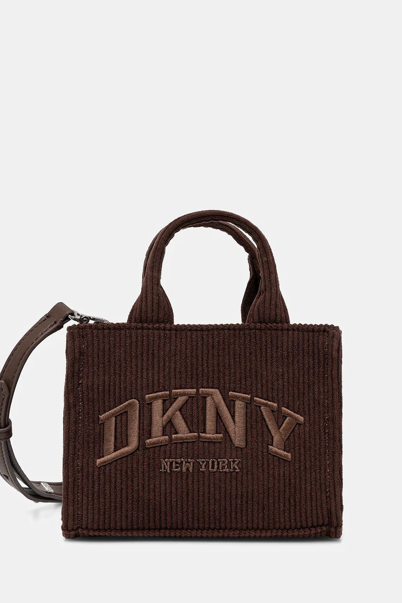 Dkny geantă din catifea HADLEE culoarea maro, R53ADM56