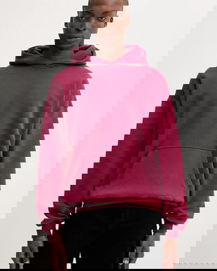 Abercrombie & Fitch bluză culoarea bordo, cu glugă, uni, KI122-5467-520