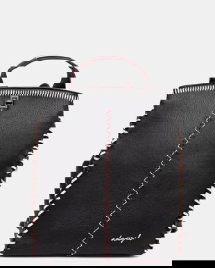 Desigual rucsac MANHATTAN PESPUNTES culoarea negru, mare, uni, 25WAKP17