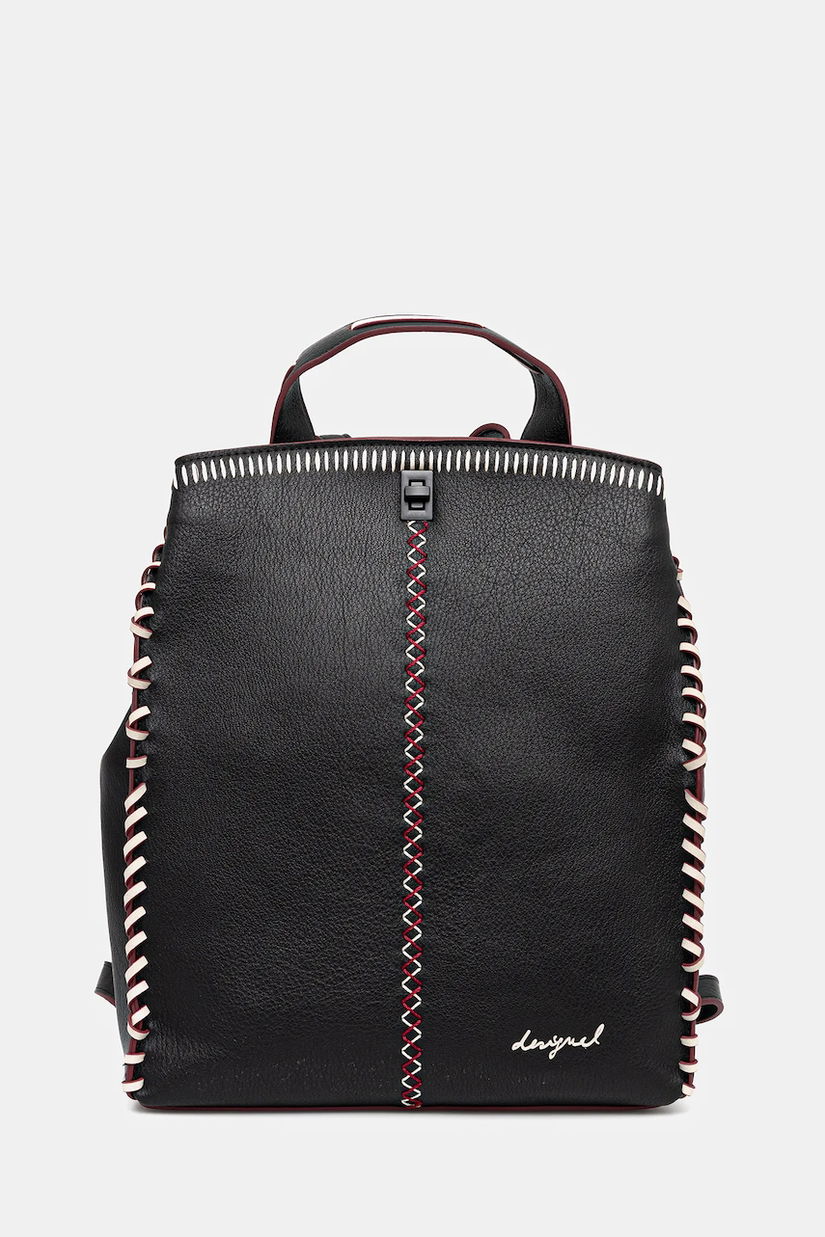 Desigual rucsac MANHATTAN PESPUNTES culoarea negru, mare, uni, 25WAKP17