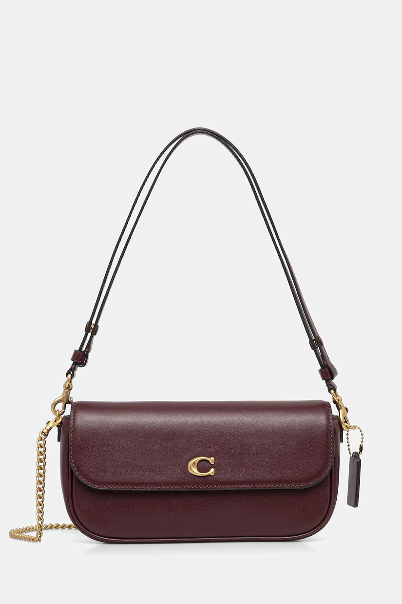Coach geantă de piele Brook culoarea bordo, CAN90