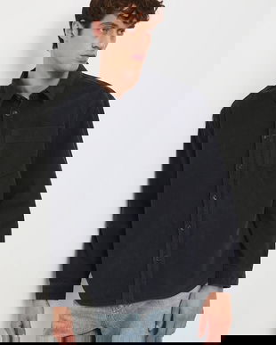 Medicine camasa din velur cu guler clasic, relaxed