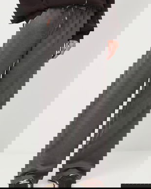 Medicine pantaloni culoarea gri, lat, medium waist