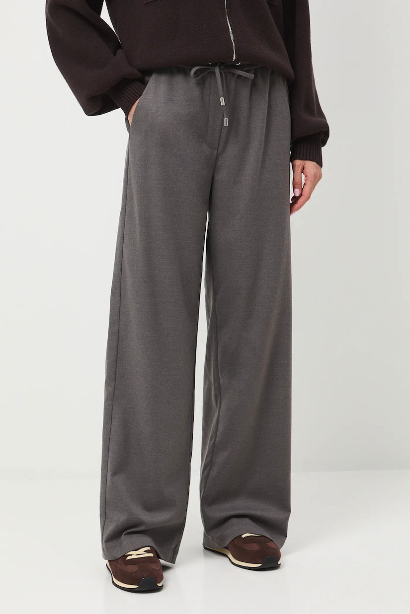 Medicine pantaloni culoarea gri, lat, medium waist