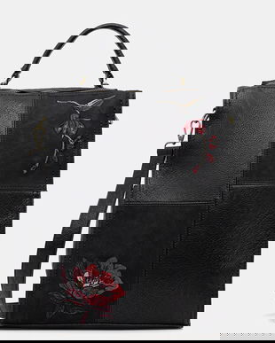 Medicine rucsac culoarea negru, mare, cu imprimeu