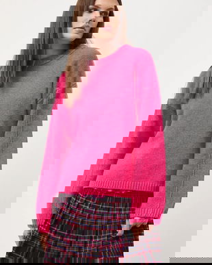 Medicine pulover culoarea roz, călduros