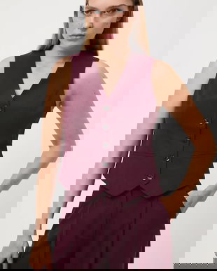 Medicine vesta culoarea bordo, un singur rand de nasturi