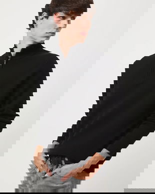 Medicine pulover culoarea negru, cu guler