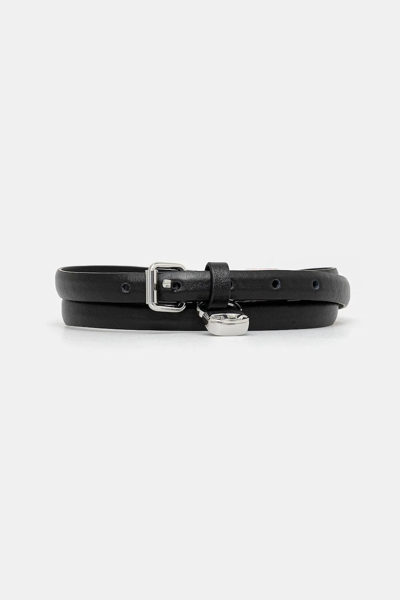 Diesel curea de piele DIESEL LOGO B-CHARM HIP culoarea negru, X09973.PR227