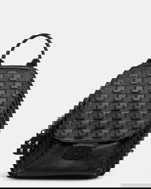 Answear.LAB ghiozdan de piele culoarea negru, mic, neted