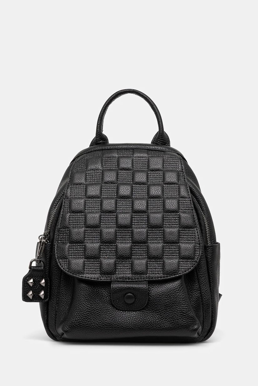 Answear.LAB ghiozdan de piele culoarea negru, mic, neted