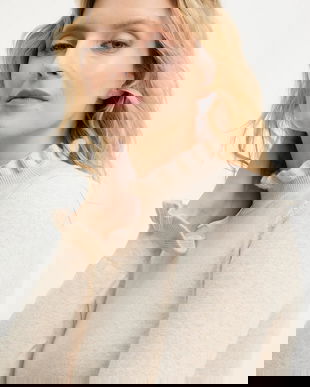 Answear.LAB pulover de cașmir culoarea bej, light, cu turtleneck