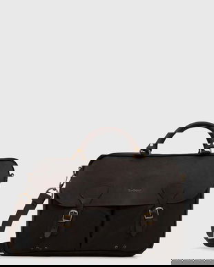 Barbour geantă Wax Leather Briefcase culoarea verde, UBA0004