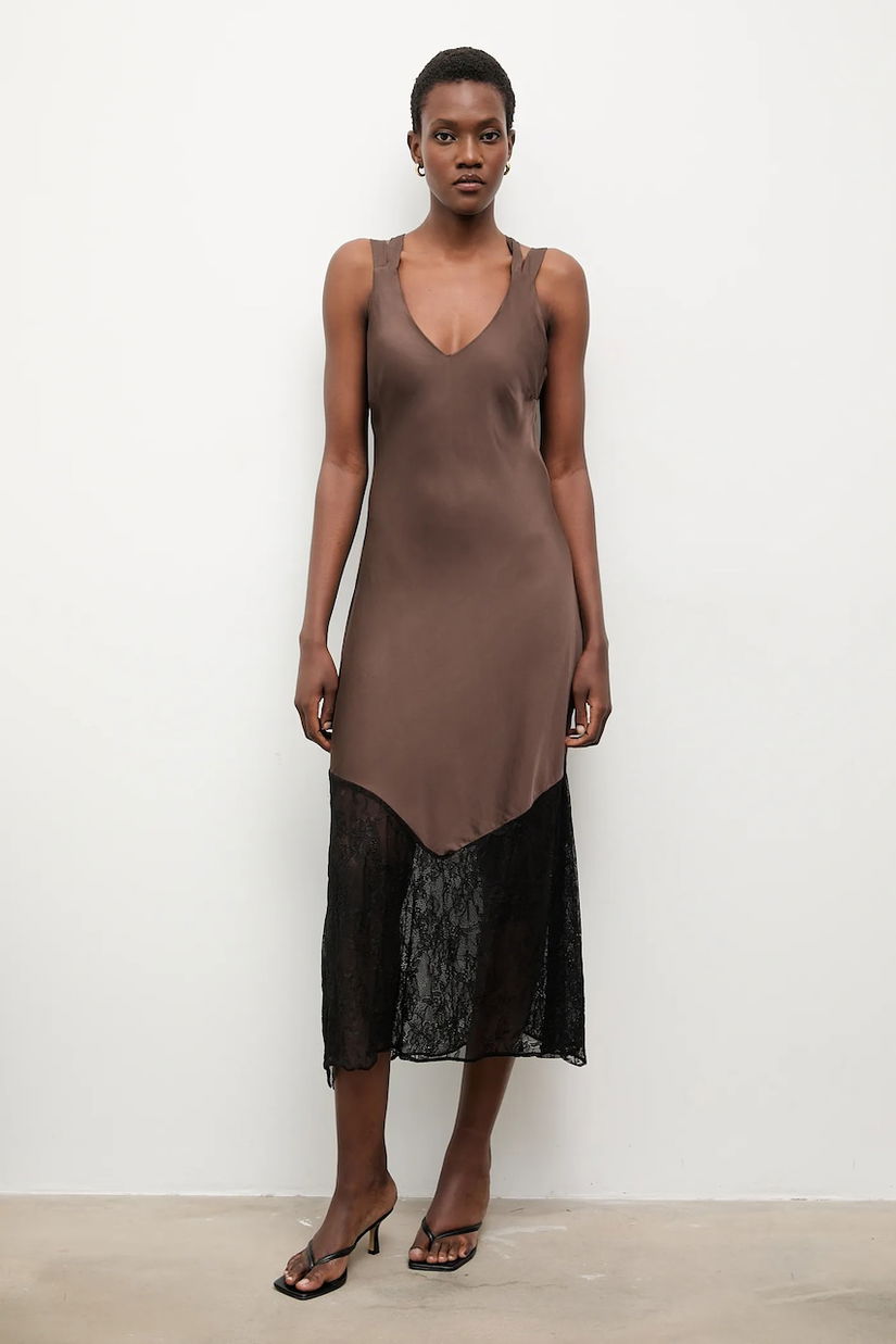 Answear.LAB rochie culoarea negru, maxi, evazati