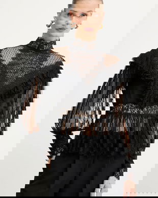 Luisa Spagnoli bluză culoarea negru, uni, 542409