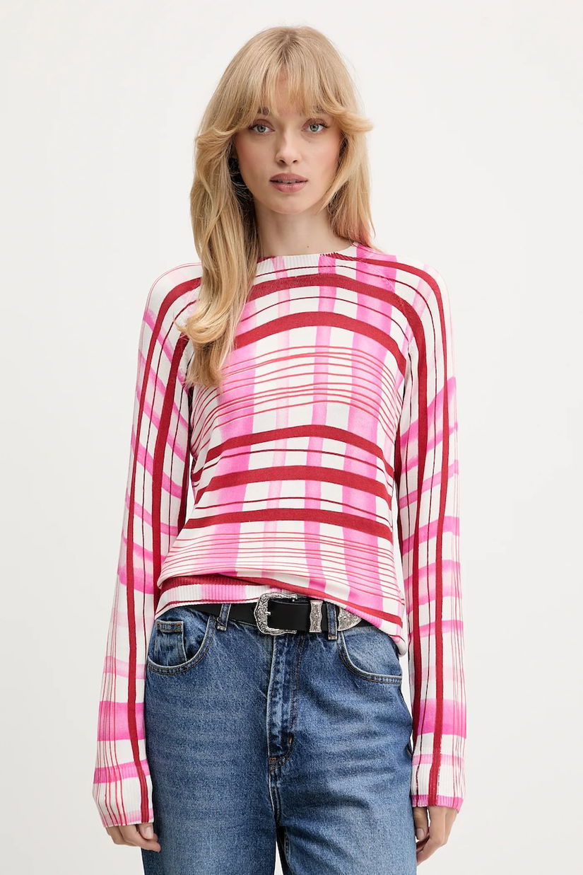 Desigual pulover NORUEGA culoarea roz, light, 25WWJF41