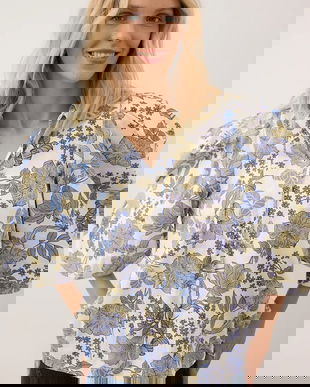 Bizuu bluză din bumbac ANDRASSA cu imprimeu, ANDRASSA NIEBIESKI