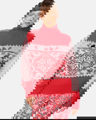 Kari Traa pulover din amestec de lână SAGA culoarea roz, cu guler, 623841