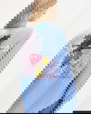 Desigual cămașă MICKYSTRIPES cu guler clasic, relaxed, 25WWCW19